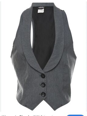 Hillard and Hanson Plaid Houndstooth Vest Waistcoat Grey Large